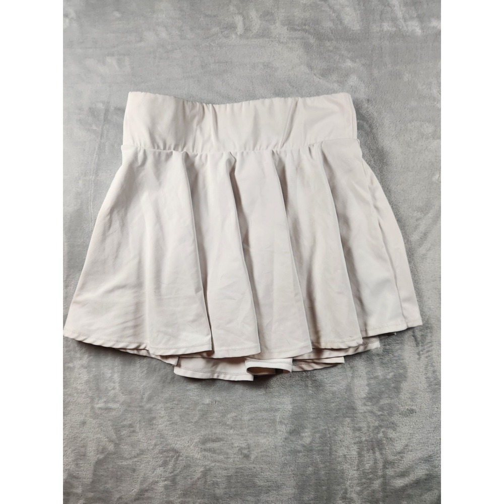 Baleaf Women's White Athletic Skort Size M Tennis Golf Skirt with Built-in Short